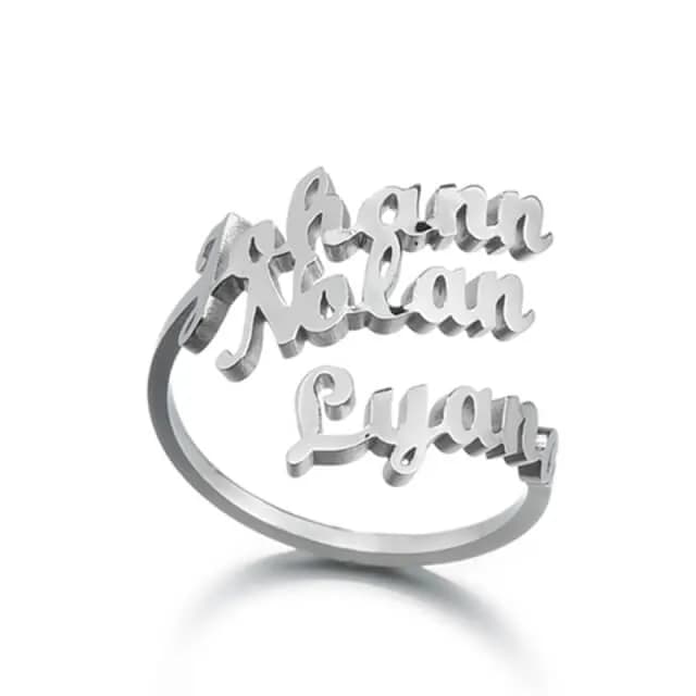 Bague Personnalisée avec Plusieurs Prénoms (1 à 4)