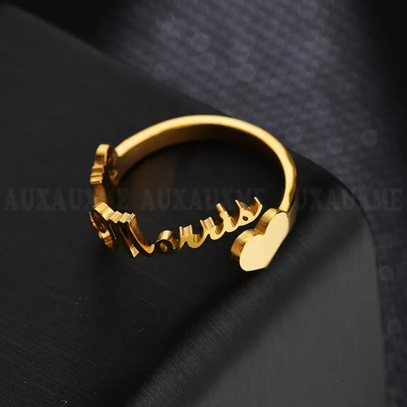 Bague prénom avec cœur