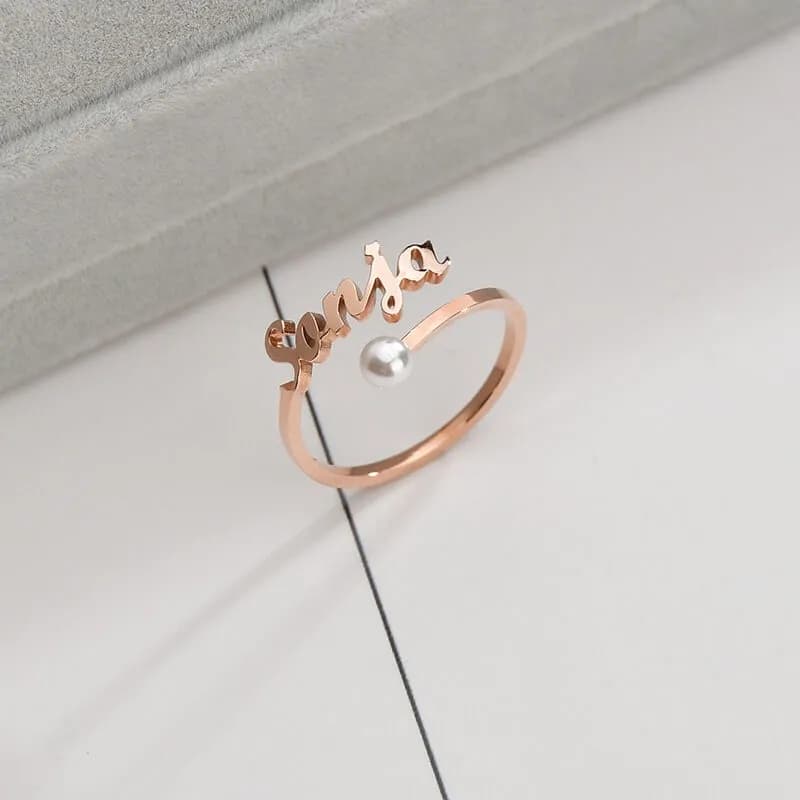 Bague prénom perle
