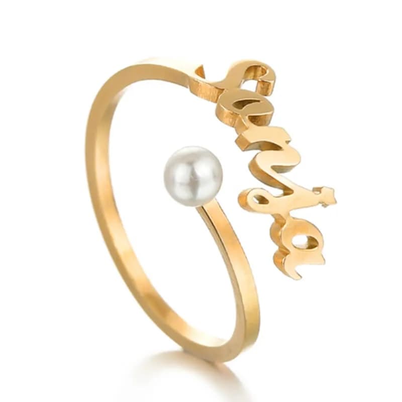 Bague prénom perle