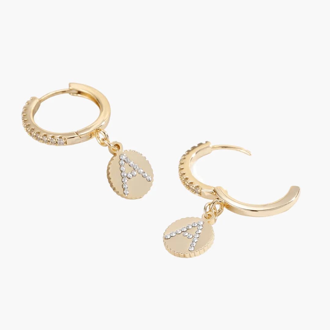 Boucles d’Oreilles Initiale Strass