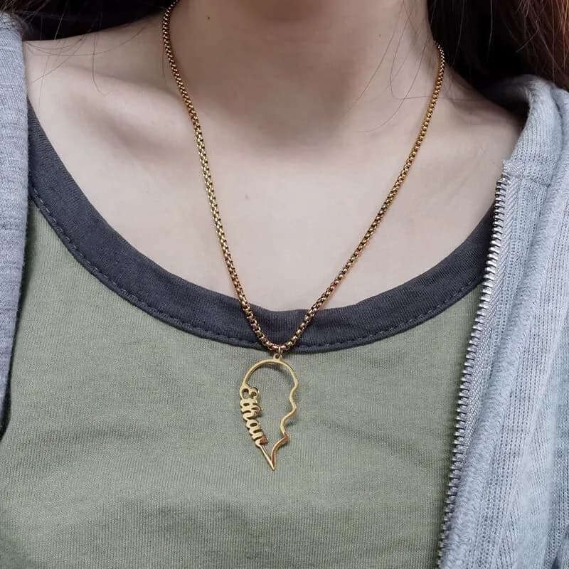 Collier cœur séparable couple