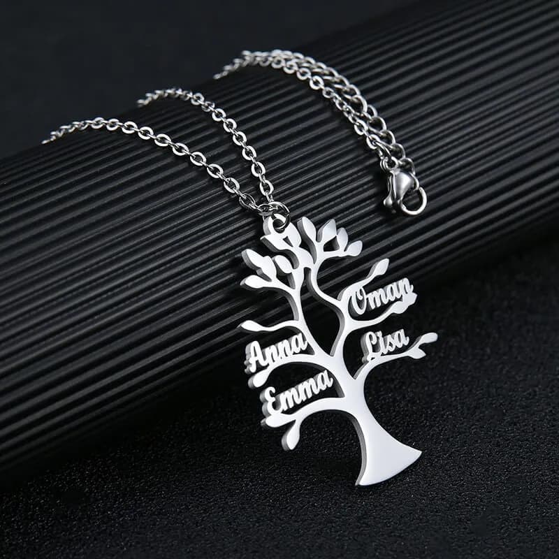 Collier personnalisé Arbre de vie 1 à 6 prénoms