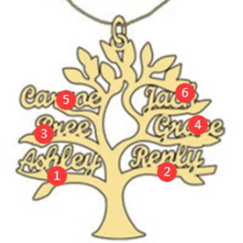 Collier personnalisé Arbre de vie 1 à 6 prénoms
