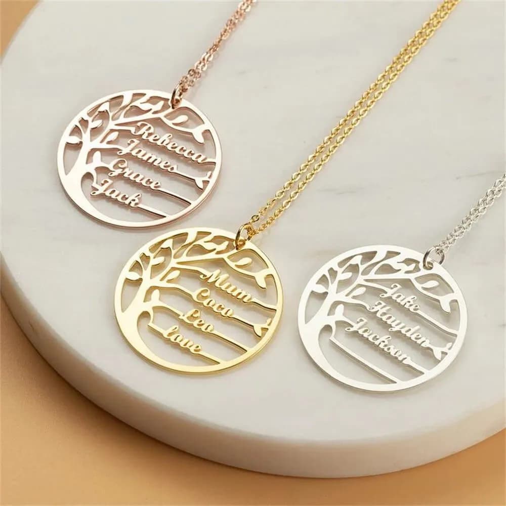 Collier personnalisé arbre de vie avec nom