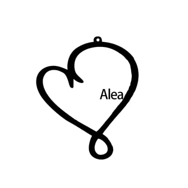 Collier personnalisé avec plusieurs prénoms en forme de cœur (1 à 6 prénoms)