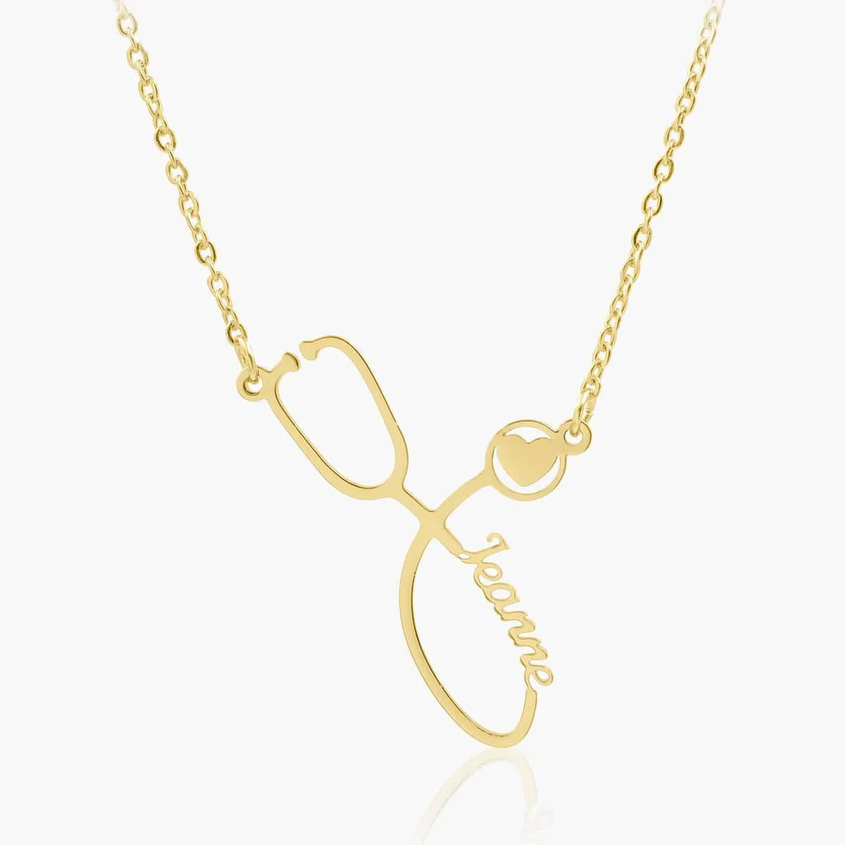 Collier Personnalisé Stéthoscope avec Coeur