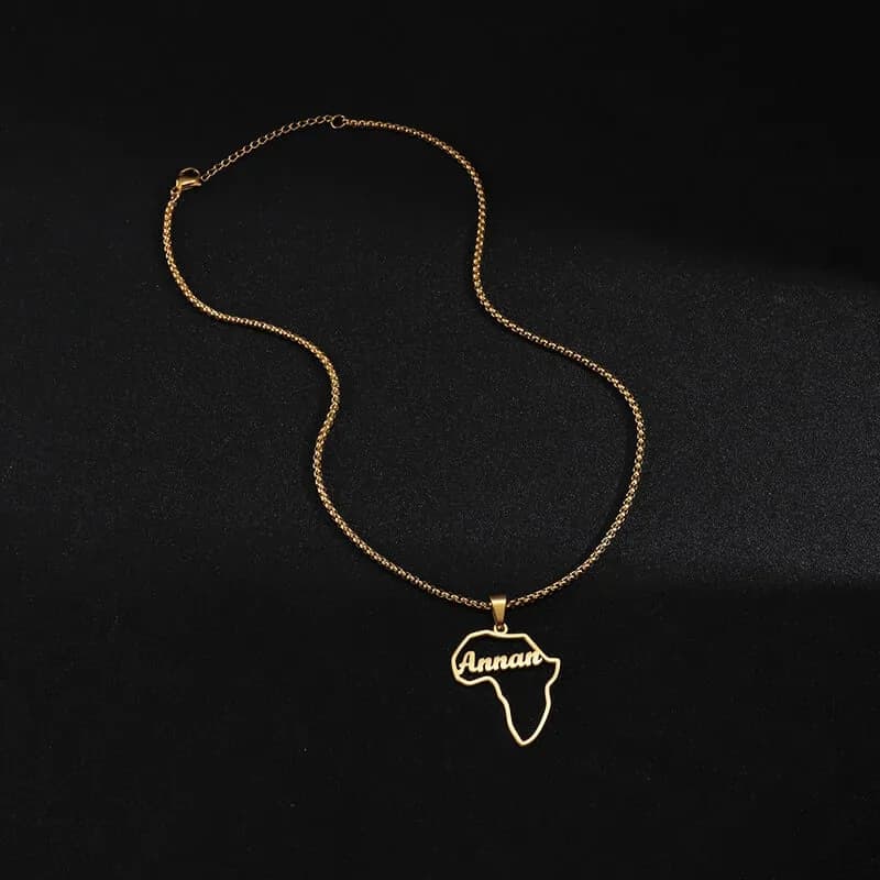 Collier prénom avec carte de l’Afrique
