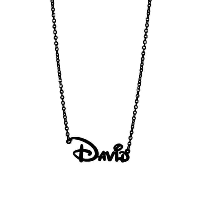 Collier prénom Disney – écriture identique – Plaqué Or, Argent, Or Rose ou Noir