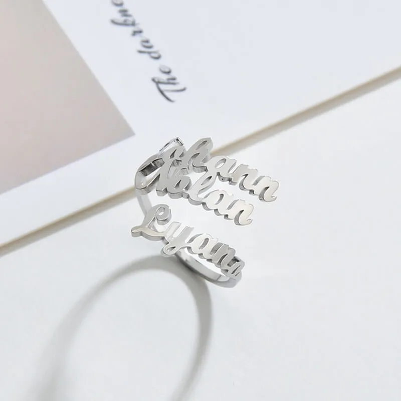 Bague Personnalisée avec Plusieurs Prénoms (1 à 4)