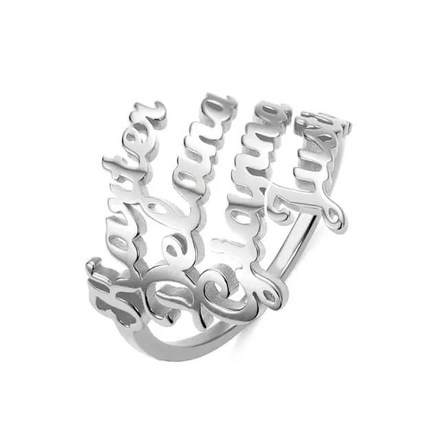 Bague Personnalisée avec Plusieurs Prénoms (1 à 4) - vue 4