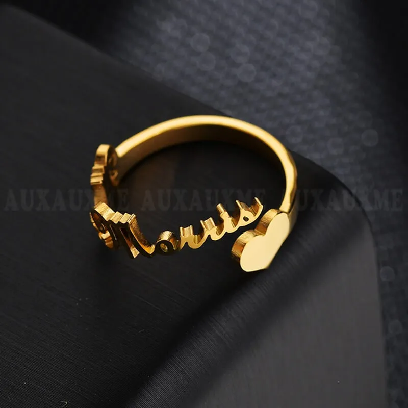 Bague prénom avec cœur
