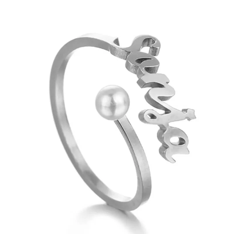 Bague prénom perle - vue 2