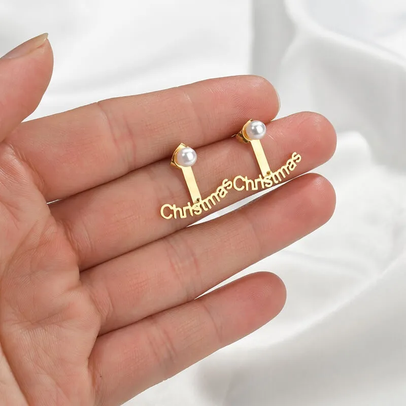 Boucles d’oreilles prénom avec perle ou zircon