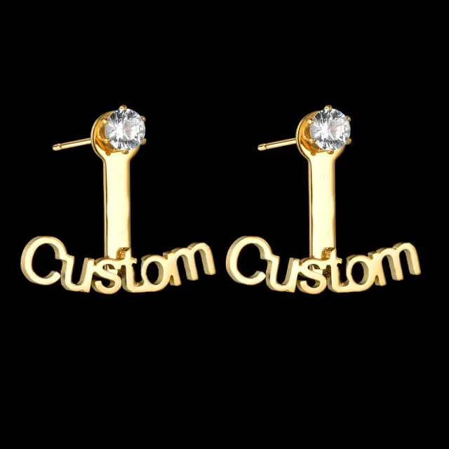 Boucles d’oreilles prénom avec perle ou zircon - vue 5
