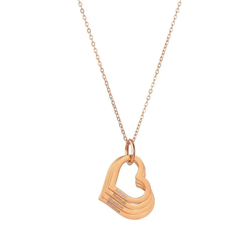 Collier multi-cœurs prénom - vue 5