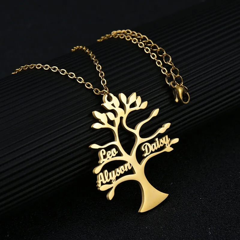 Collier personnalisé Arbre de vie 1 à 6 prénoms - vue 2
