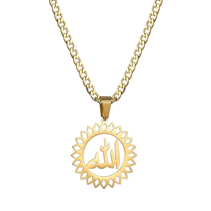 Collier personnalisé prénom arabe entouré d’un soleil - vue 2