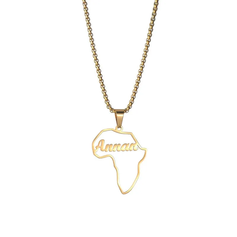 Collier prénom avec carte de l’Afrique - vue 2