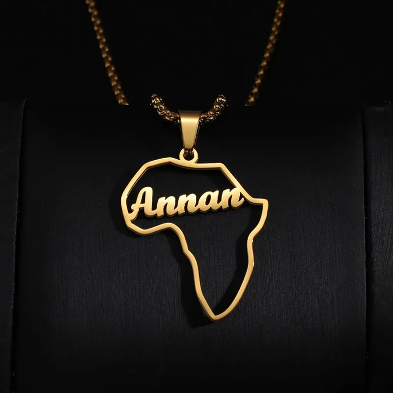 Collier prénom avec carte de l’Afrique - vue 3