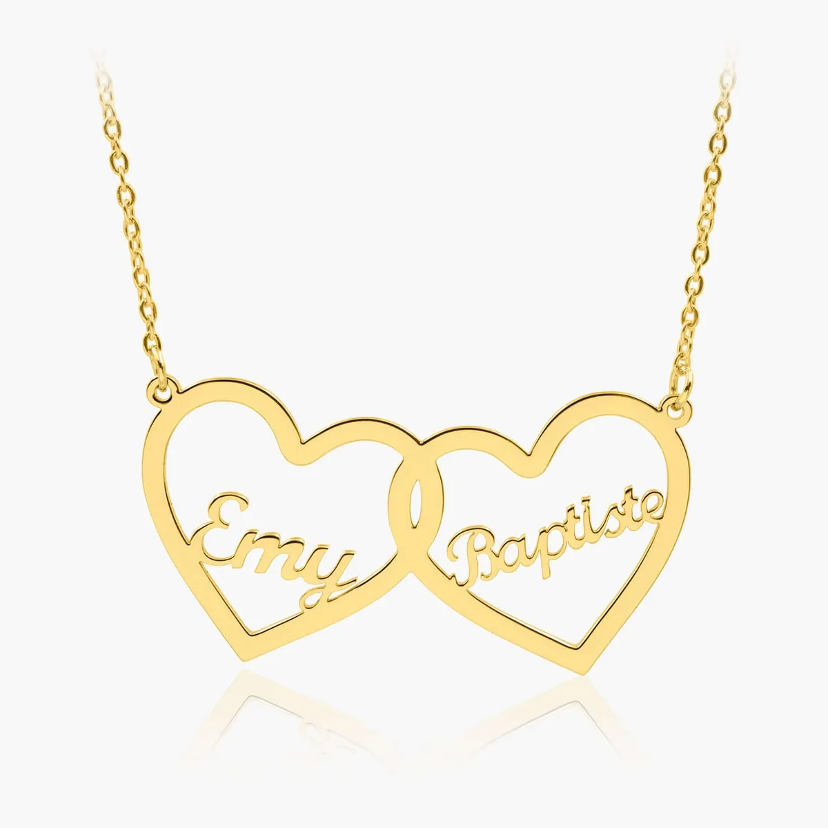 Collier Prénom Cœurs Entrelacés