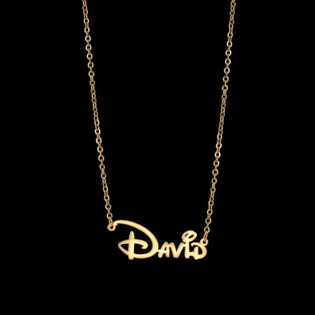 Collier prénom Disney – écriture identique – Plaqué Or, Argent, Or Rose ou Noir - vue 7