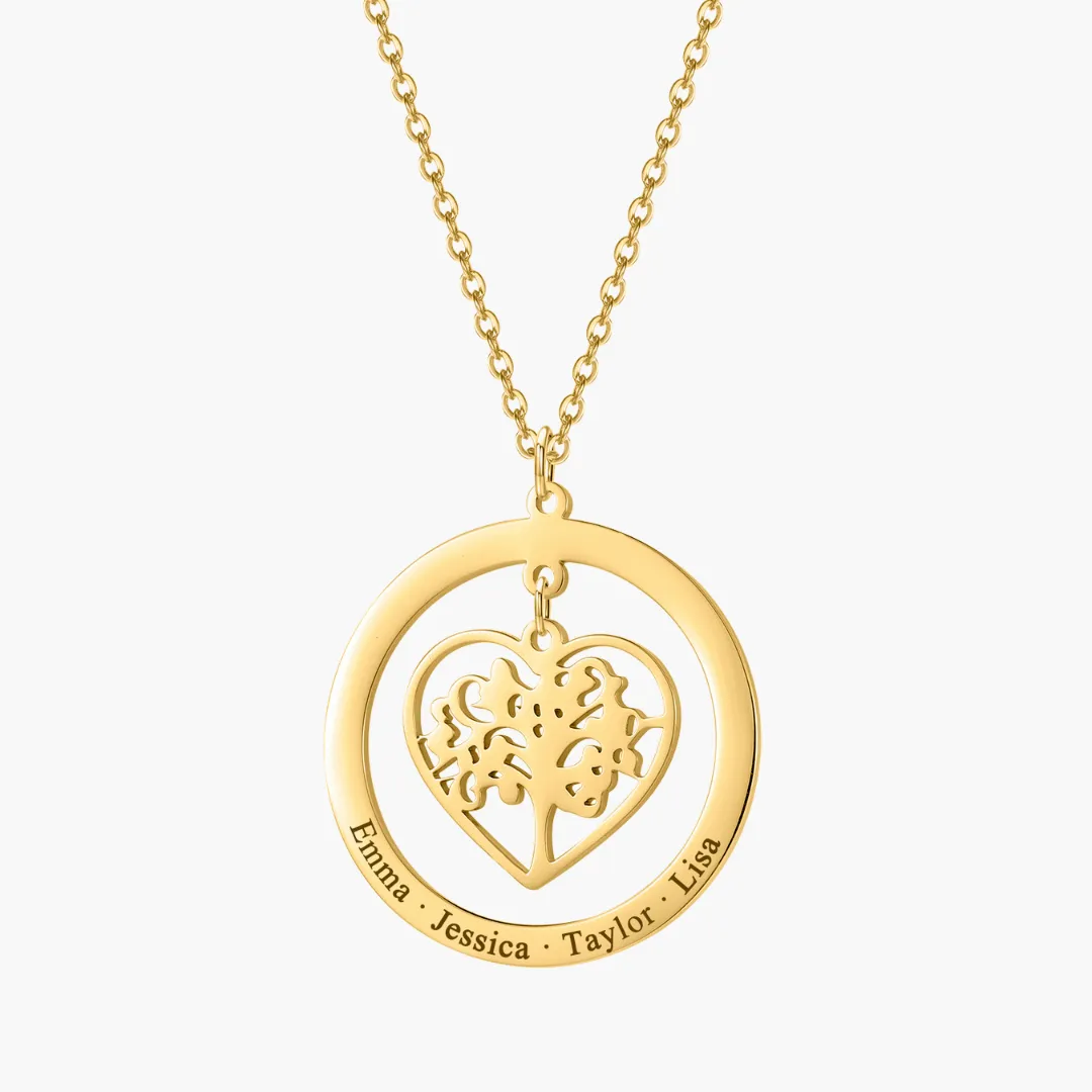 Pendentif Arbre de Vie Personnalisé – 1 à 5 Prénoms