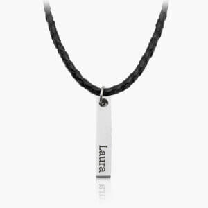 Collier Prénom Homme Barre 3D