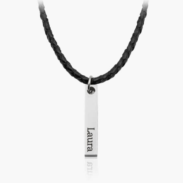 Collier Prénom Homme Barre 3D