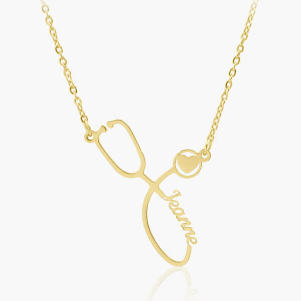 Collier Personnalisé Stéthoscope avec Coeur